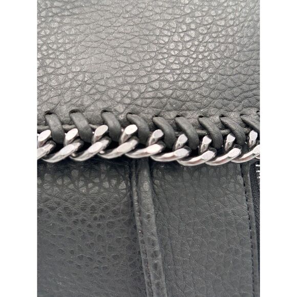 Expressions NYC Black Vegan Leather Backpack w/ Gunmetal Chain Detail NWOT - Picture 12 of 12